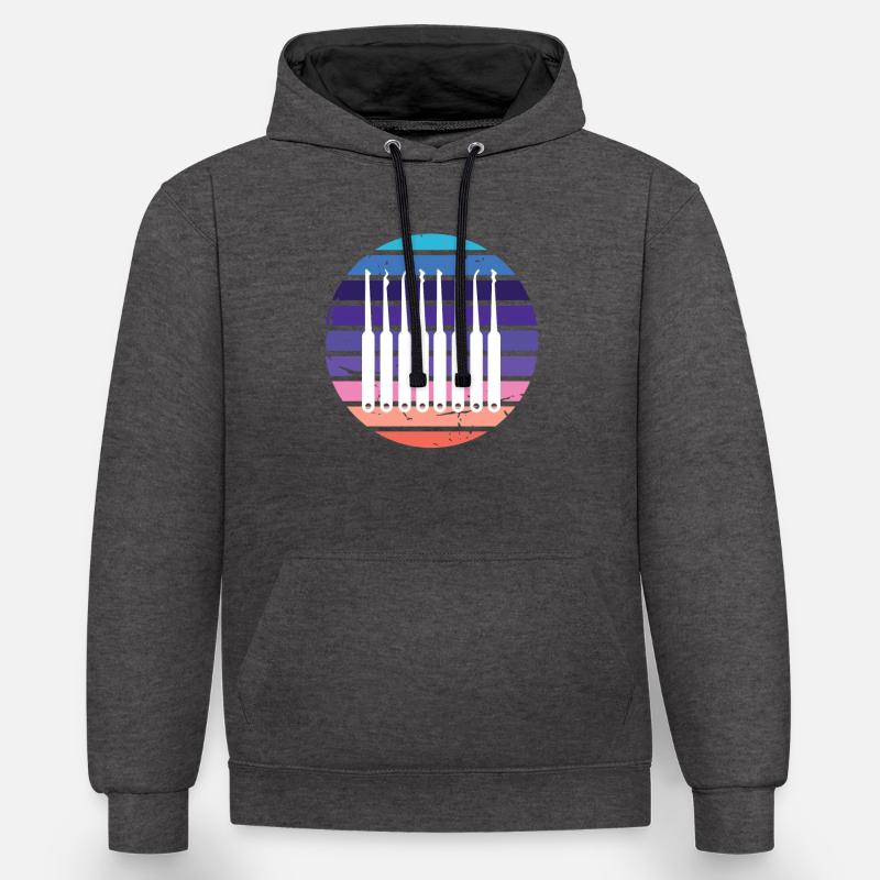 Lockpicking Retro Lockpicking Lockpicker - Sweat à capuche contrasté - anthracite/noir