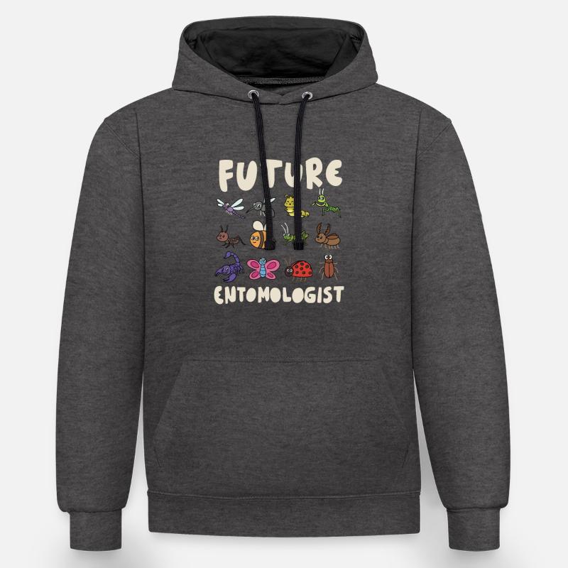 Conception d’insectes - Sweat à capuche contrasté - anthracite/noir