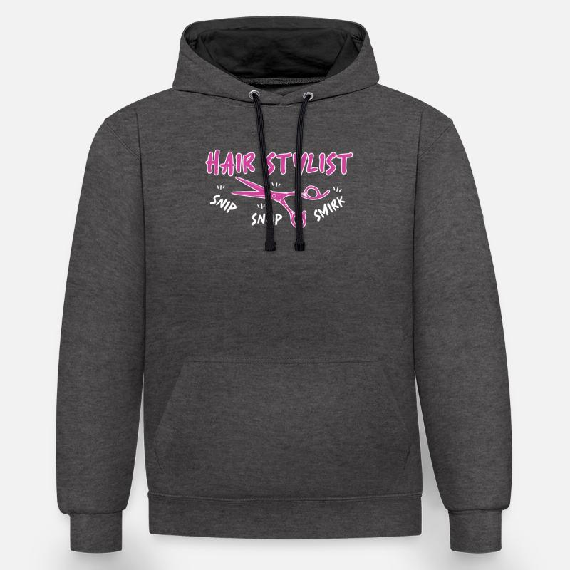 Coiffeur Coiffeur Coiffeur Coiffeur - Sweat à capuche contrasté - anthracite/noir