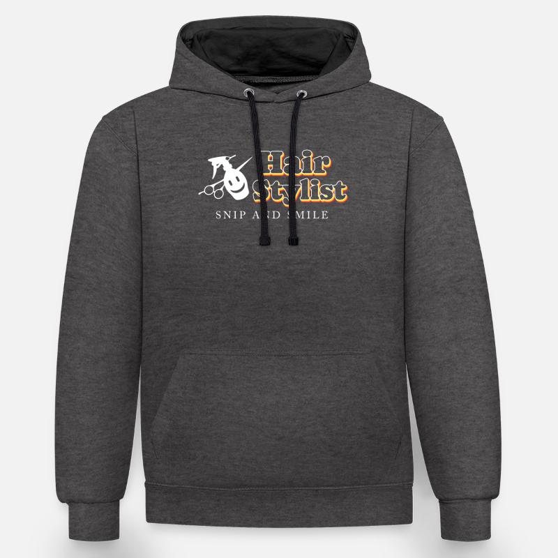 Coiffeur Coiffeur Coiffeur Coiffeur - Sweat à capuche contrasté - anthracite/noir