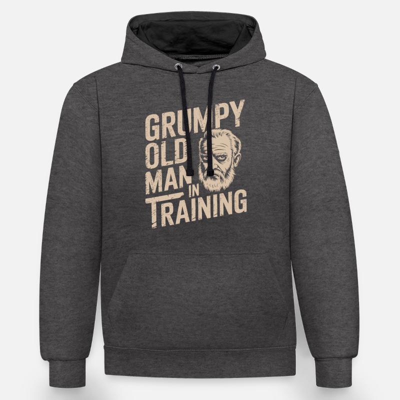 Grumpy Old Man Grumpy - Contrast hoodie - charcoal/black