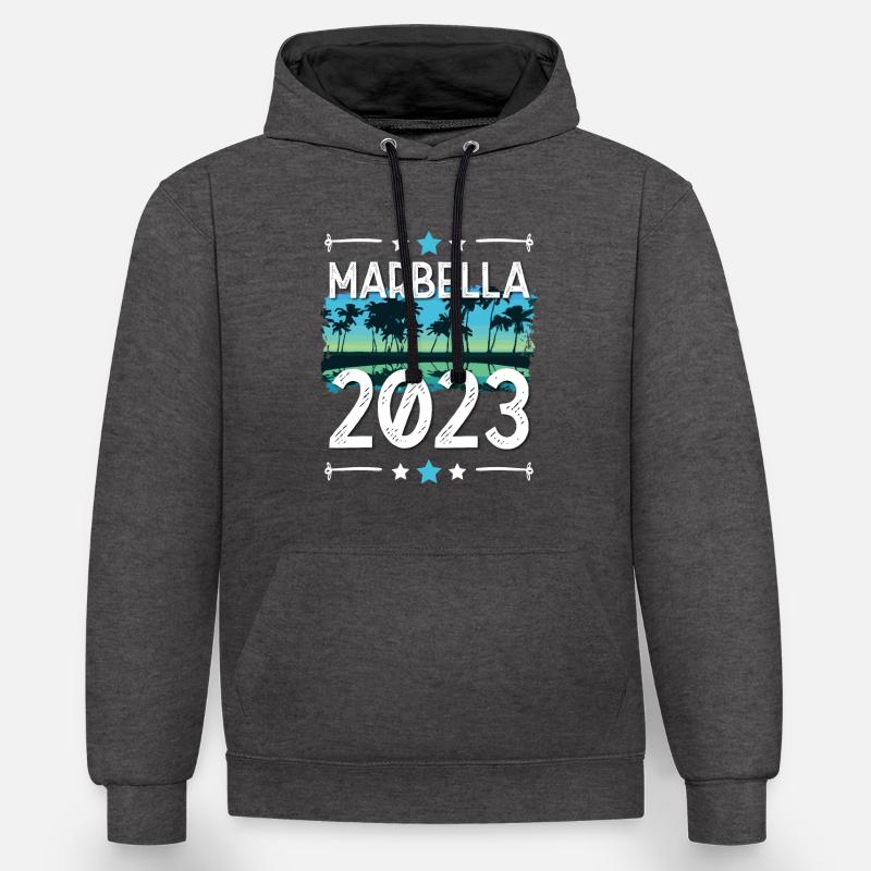 Marbella 2023 - Sweat à capuche contrasté - anthracite/noir