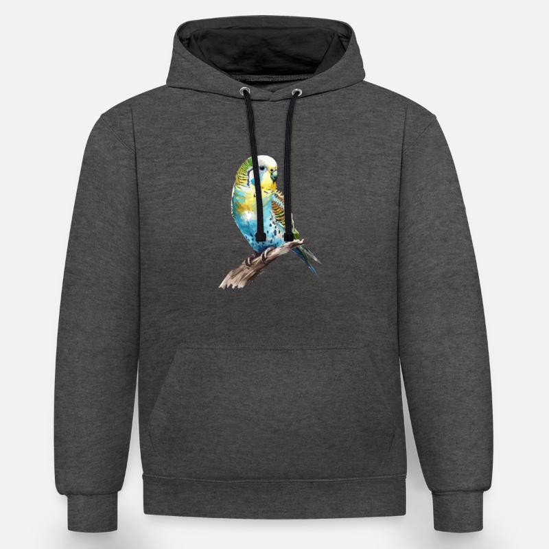 Perruche perruche, perruche - Sweat à capuche contrasté - anthracite/noir