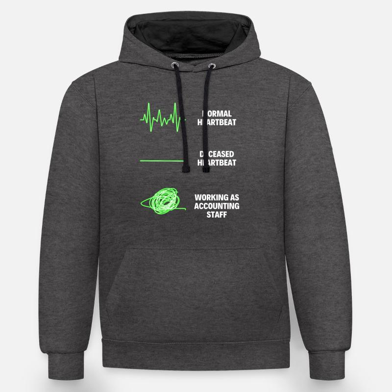 Comptable Employé Comptable financier - Sweat à capuche contrasté - anthracite/noir