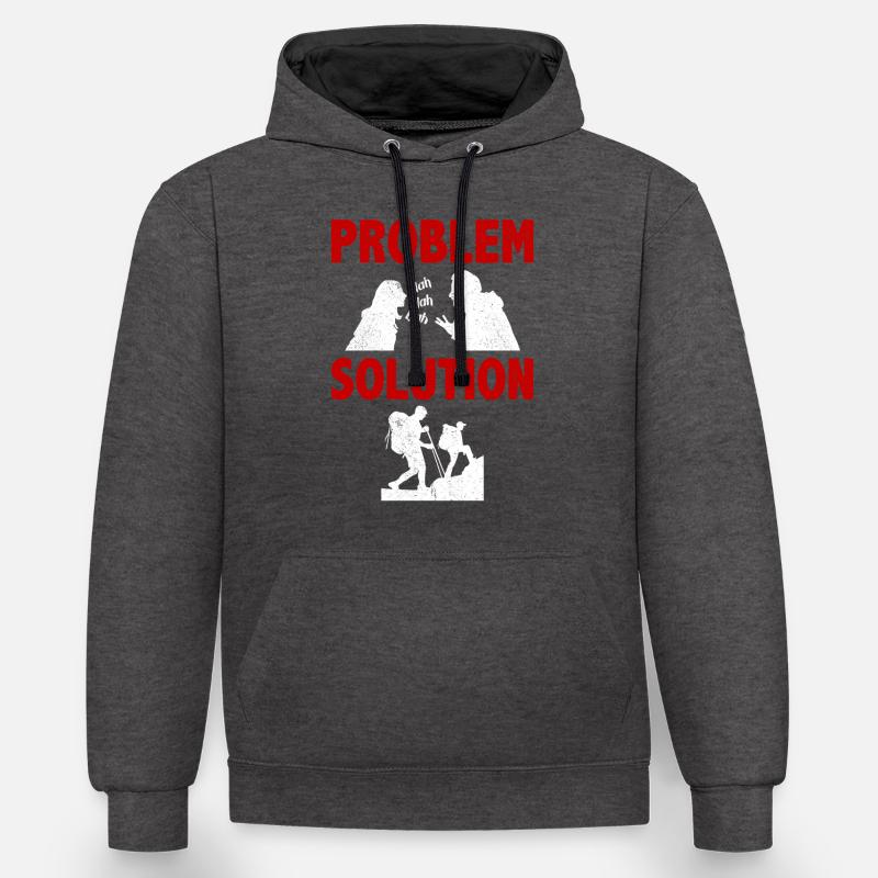 Mountaineering Mountain Climbing Problem Solution - Kontrast-Hoodie - Anthrazit/Schwarz