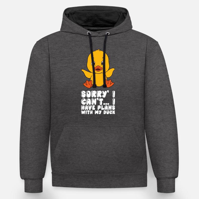 Drôle de canard Canards mignons - Sweat à capuche contrasté - anthracite/noir
