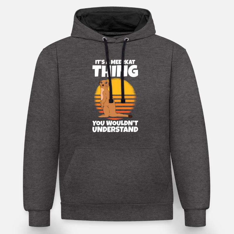 C’est une chose de suricate - Sweat à capuche contrasté - anthracite/noir