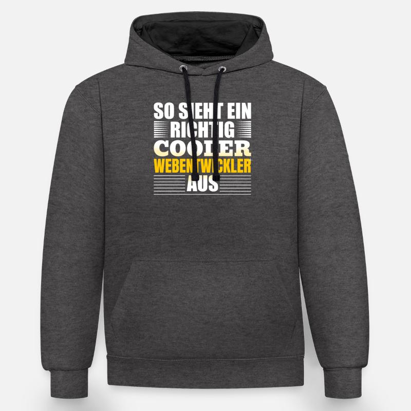 Webentwickler Programmierer Softwareentwickler - Kontrast-Hoodie - Anthrazit/Schwarz