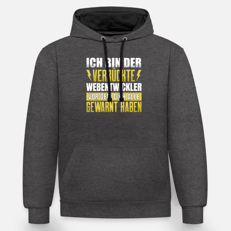 Webentwickler Programmierer Informatiker - Kontrast-Hoodie - Anthrazit/Schwarz