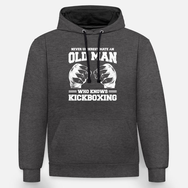 Kickboxen Kickboxer Kickboxing - Sweat à capuche contrasté - anthracite/noir