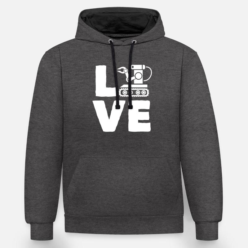 Programmeur de robots robotiques - Sweat à capuche contrasté - anthracite/noir