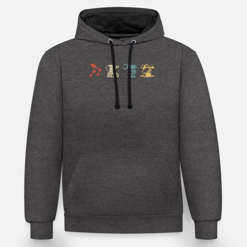 Programmeur de robots robotiques - Sweat à capuche contrasté - anthracite/noir