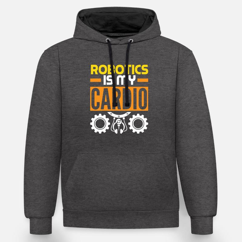 Programmeur de robots robotiques - Sweat à capuche contrasté - anthracite/noir