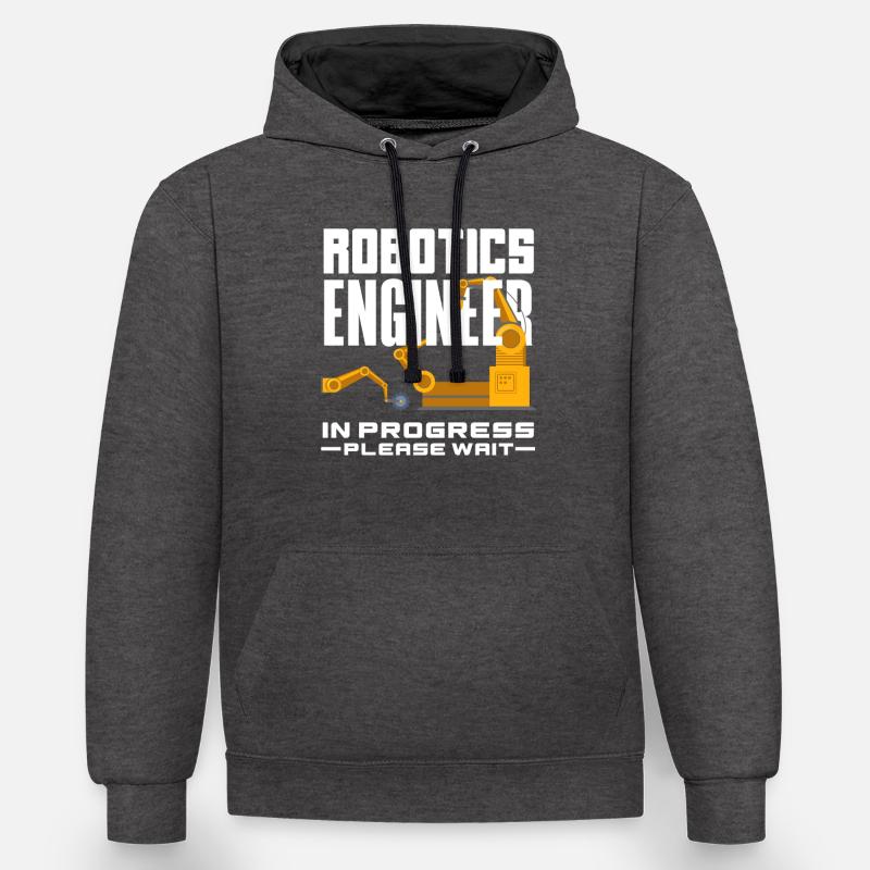 Programmeur de robots robotiques - Sweat à capuche contrasté - anthracite/noir