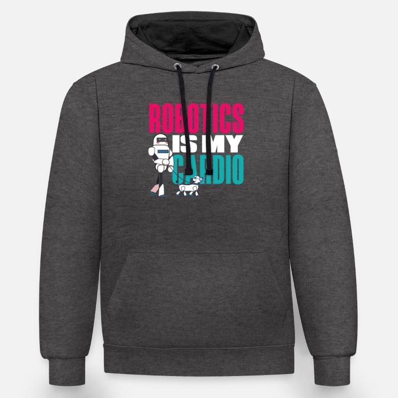 Programmeur de robots robotiques - Sweat à capuche contrasté - anthracite/noir