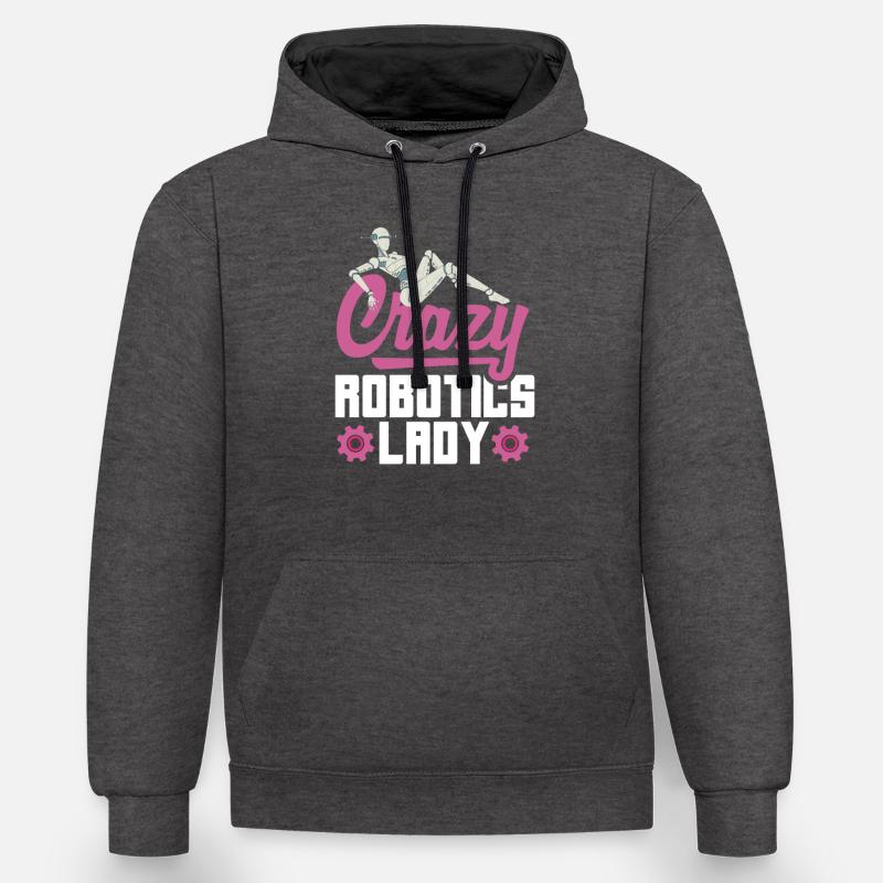 Programmeur de robots robotiques - Sweat à capuche contrasté - anthracite/noir