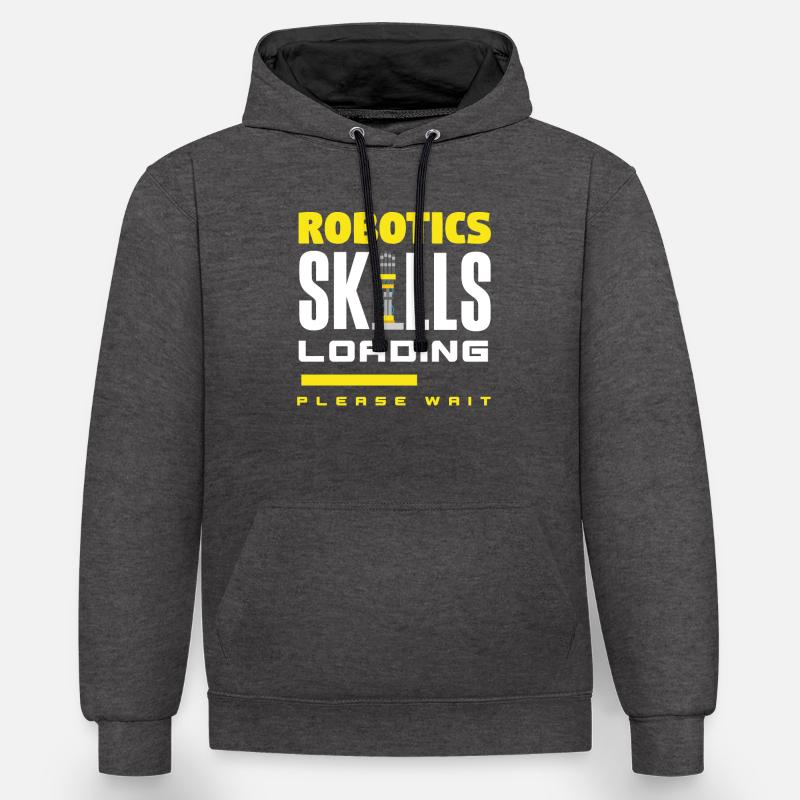 Programmeur de robots robotiques - Sweat à capuche contrasté - anthracite/noir