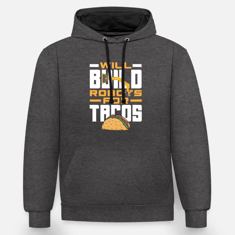 Programmeur de robots robotiques - Sweat à capuche contrasté - anthracite/noir