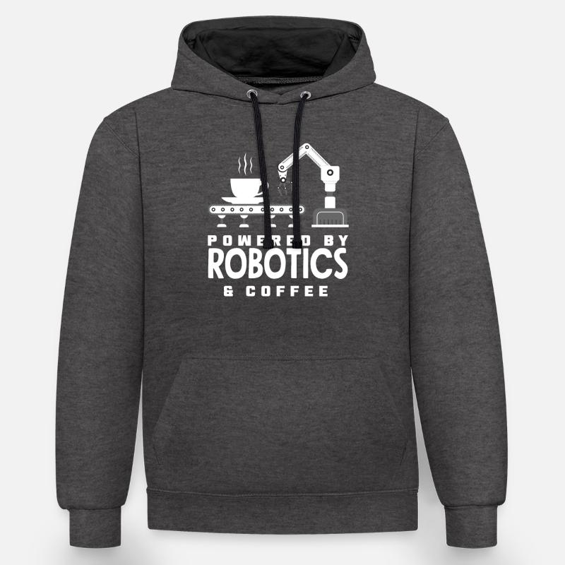 Programmeur de robots robotiques - Sweat à capuche contrasté - anthracite/noir