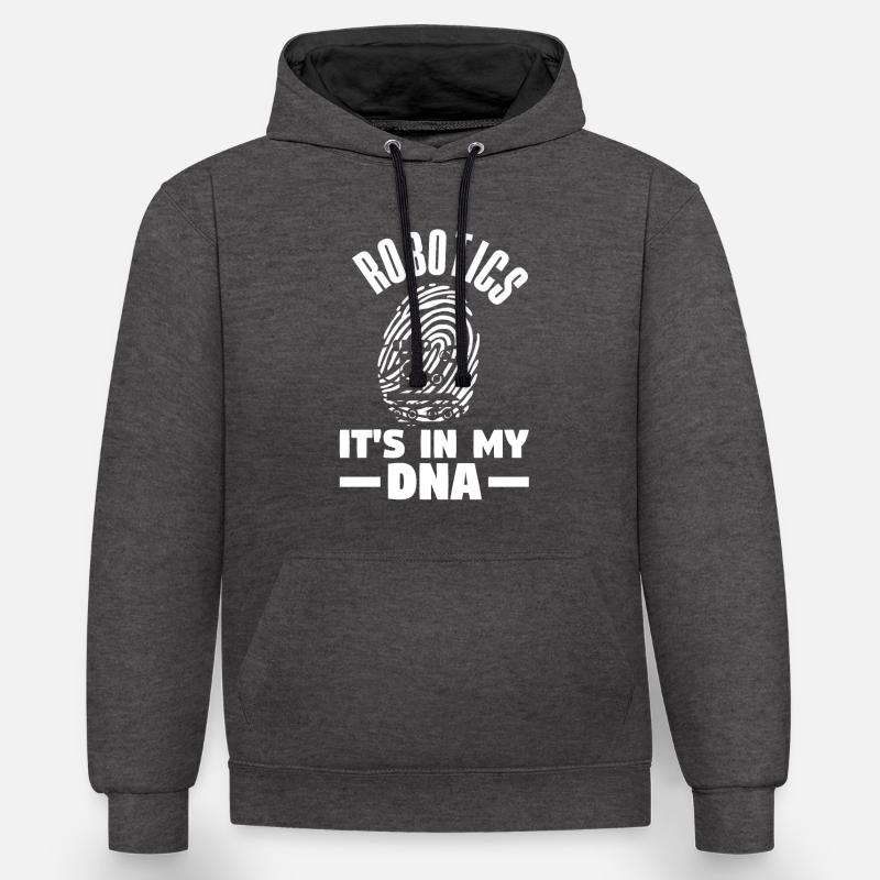 Programmeur de robots robotiques - Sweat à capuche contrasté - anthracite/noir