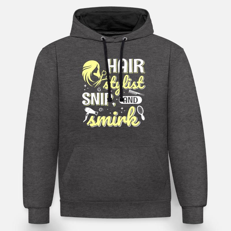 Coiffeur Coiffeur Coiffeur Coiffeur - Sweat à capuche contrasté - anthracite/noir