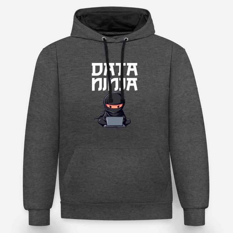Data ninja data Scientist - Kontrast-Hoodie - Anthrazit/Schwarz