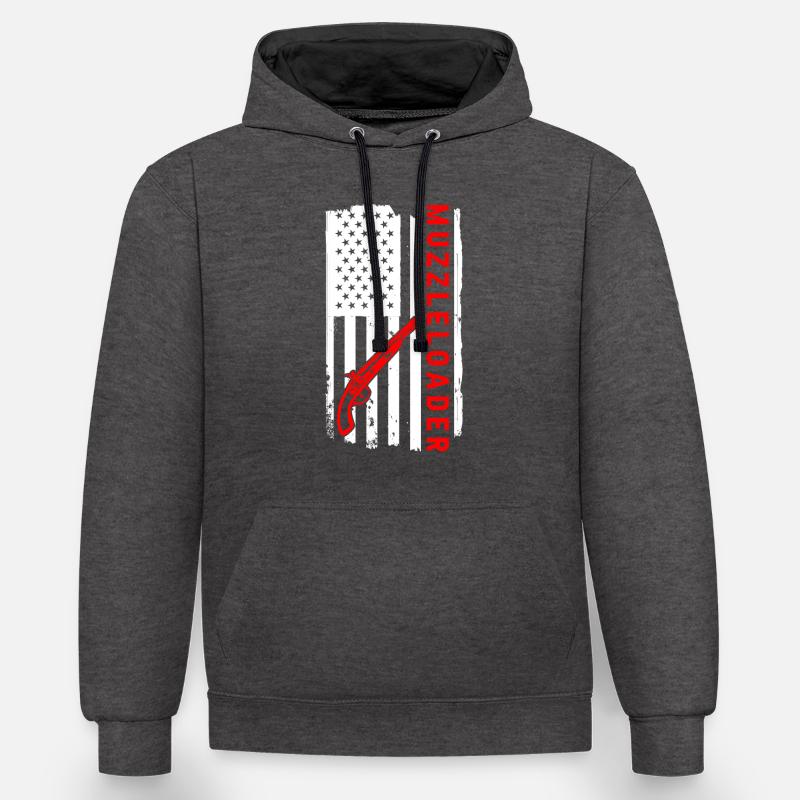 Vorderlader Muzzleloader Muzzle Loading - Kontrast-Hoodie - Anthrazit/Schwarz
