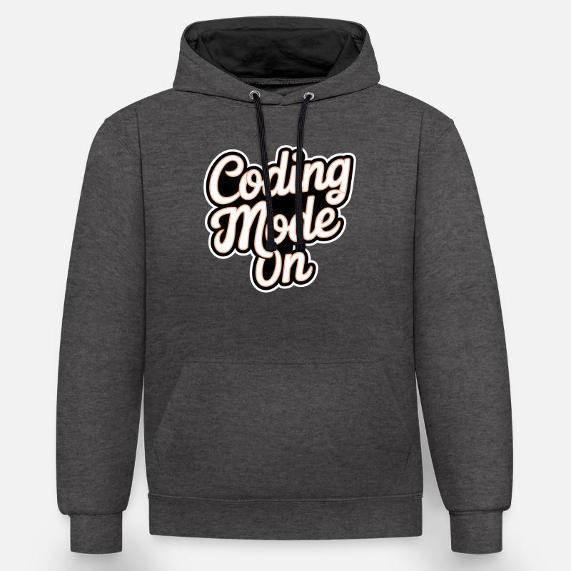 Coding Mode On 17 - Kontrast-Hoodie - Anthrazit/Schwarz