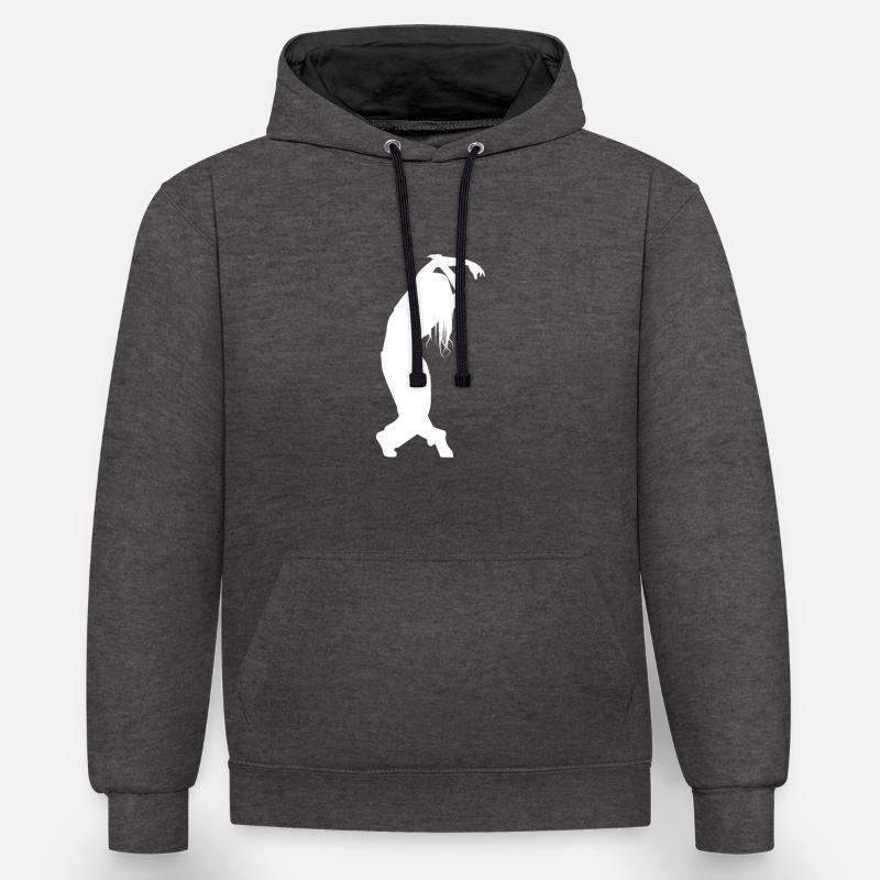 Silhouette de danseuse danseuse - Sweat à capuche contrasté - anthracite/noir