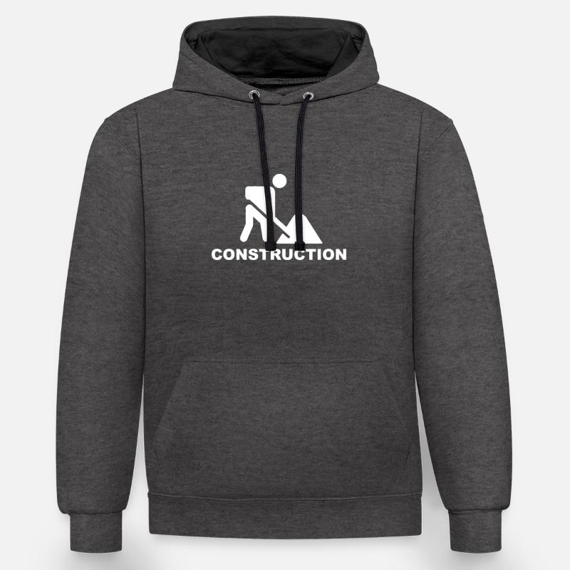 Construction /Construction /Construction /Reconstruction /Aide - Sweat à capuche contrasté - anthracite/noir