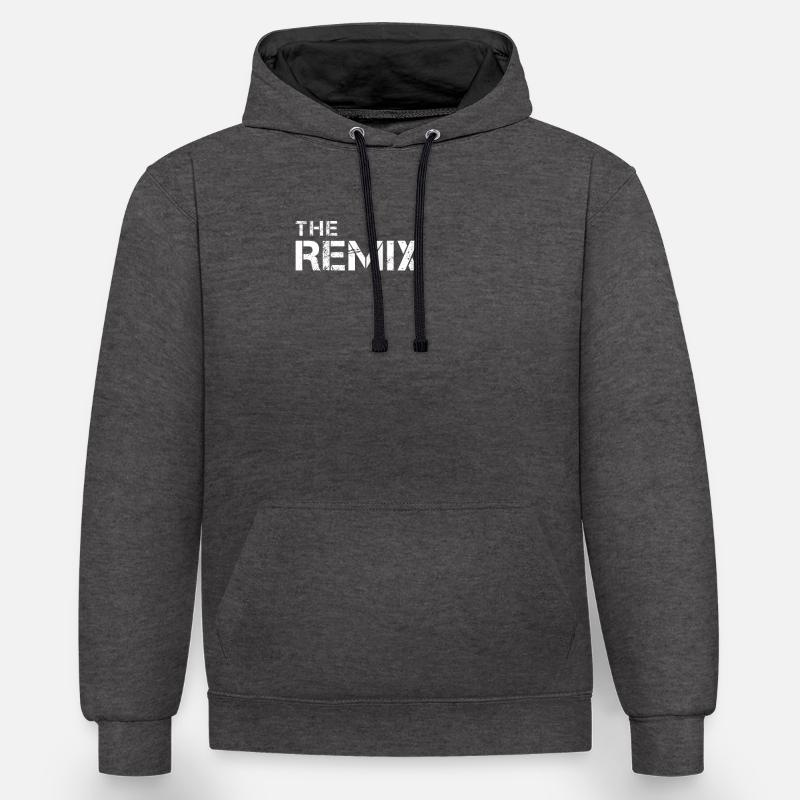 remix avec père/fils/mère/toch - Sweat à capuche contrasté - anthracite/noir