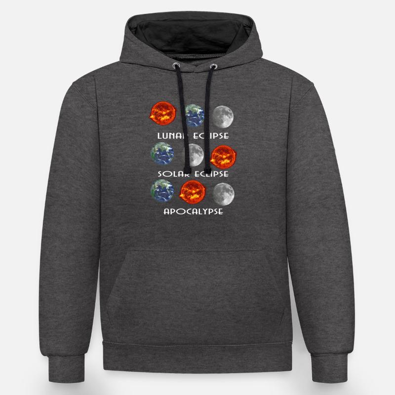Lunar Eclipse Solar Eclipse Apocalypse - Kontrast-Hoodie - Anthrazit/Schwarz