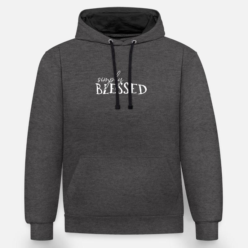 Christian Design - Simplement béni - Sweat à capuche contrasté - anthracite/noir
