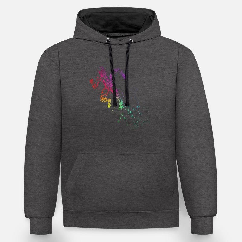 L'athlétisme commence le sprint sprinter - Sweat à capuche contrasté - anthracite/noir