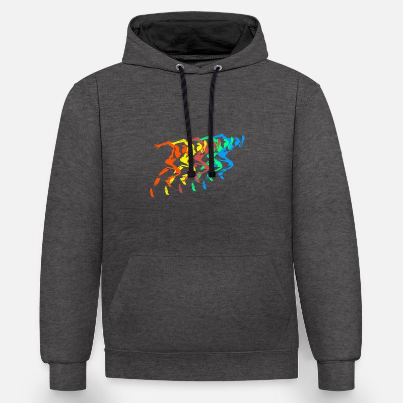 Athlétisme Runner Bunt Sprinter - Sweat à capuche contrasté - anthracite/noir