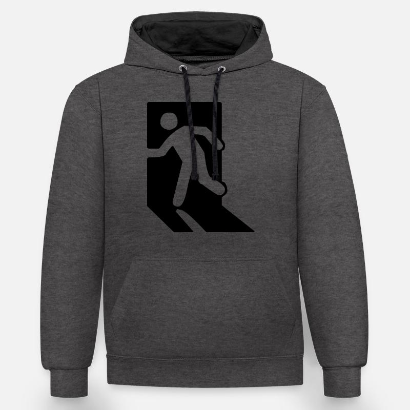 Exit (V) - Sweat à capuche contrasté - anthracite/noir