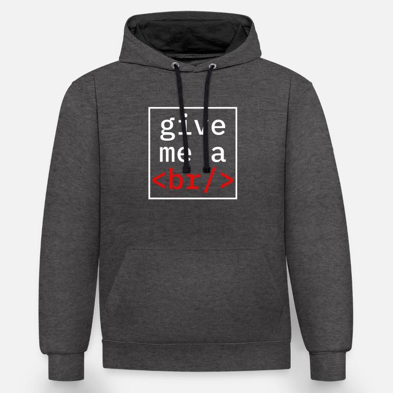 Coder Coding Pause Programmierer - Kontrast-Hoodie - Anthrazit/Schwarz