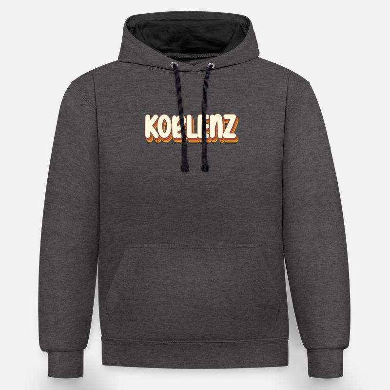 Coblenzerin Coblence Coblence - Sweat à capuche contrasté - anthracite/noir