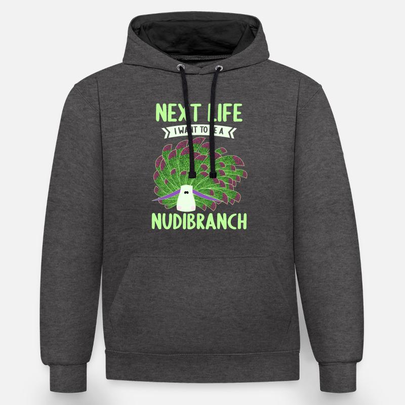 Nudibranches nudibranches - Sweat à capuche contrasté - anthracite/noir
