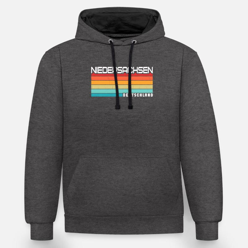 Basse-Saxe Basse-Saxe Basse-Saxe - Sweat à capuche contrasté - anthracite/noir