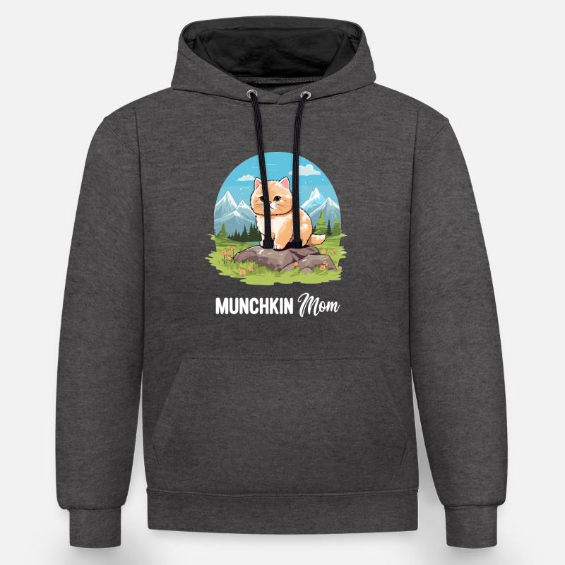 Munchkin Chaton Munchkin Chat - Sweat à capuche contrasté - anthracite/noir