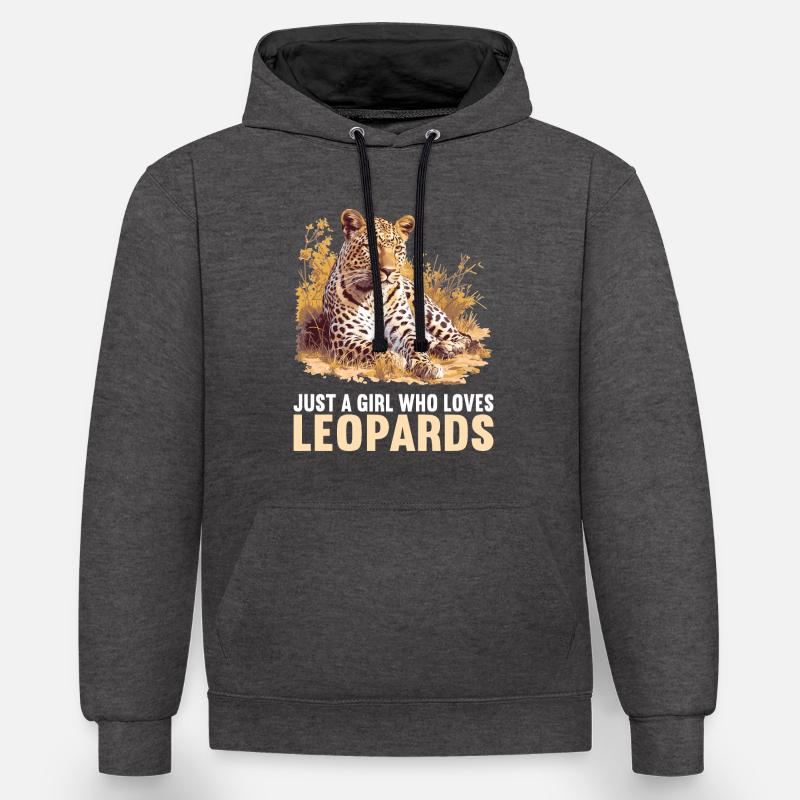 Léopard léopard - Sweat à capuche contrasté - anthracite/noir