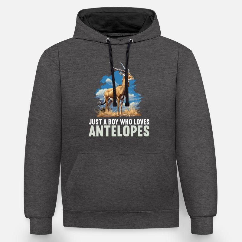 Antilope antilope antilope ouverte - Sweat à capuche contrasté - anthracite/noir