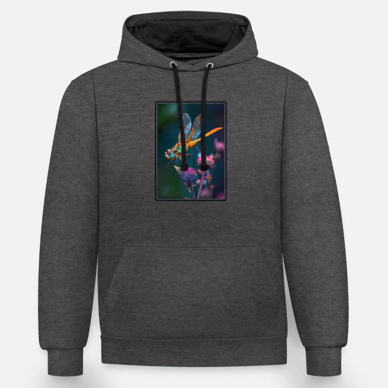 Libellules Libellule - Sweat à capuche contrasté - anthracite/noir