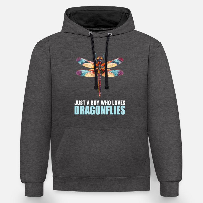 Libellules Libellule - Sweat à capuche contrasté - anthracite/noir