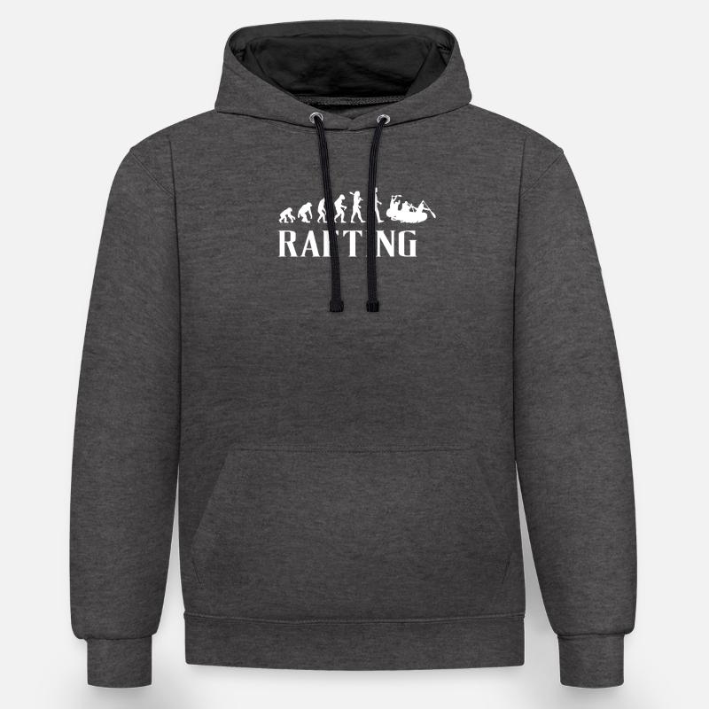 Rafting Evolution Gift Idea - Kontrast-Hoodie - Anthrazit/Schwarz