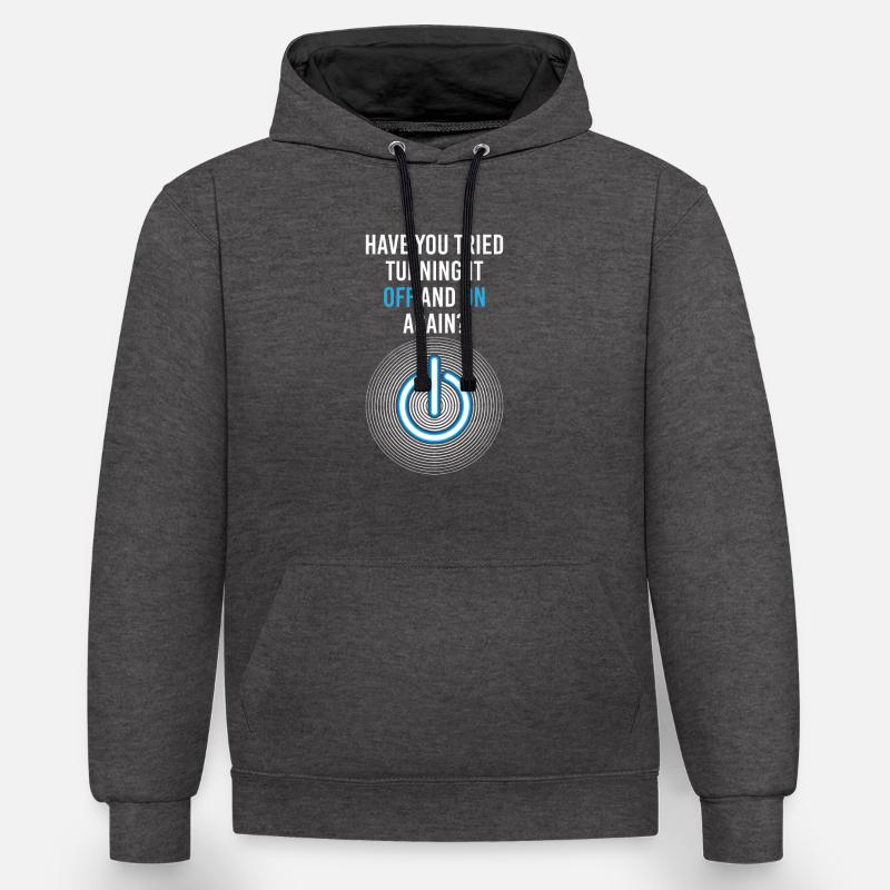 Programmer Coder Computer Scientist Nerd Geek Support - Contrast hoodie - charcoal/black