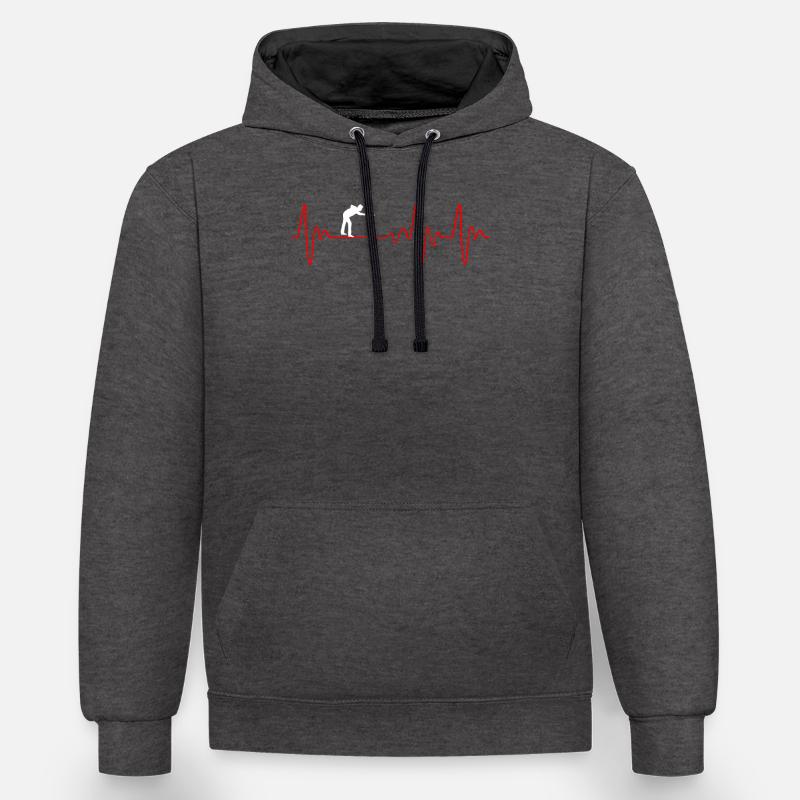 Idée cadeau Billard Bday - Sweat à capuche contrasté - anthracite/noir