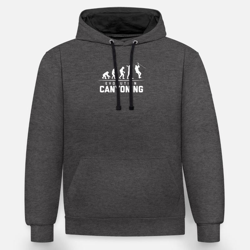 ÉVOLUTION DU CANYONING - Sweat à capuche contrasté - anthracite/noir