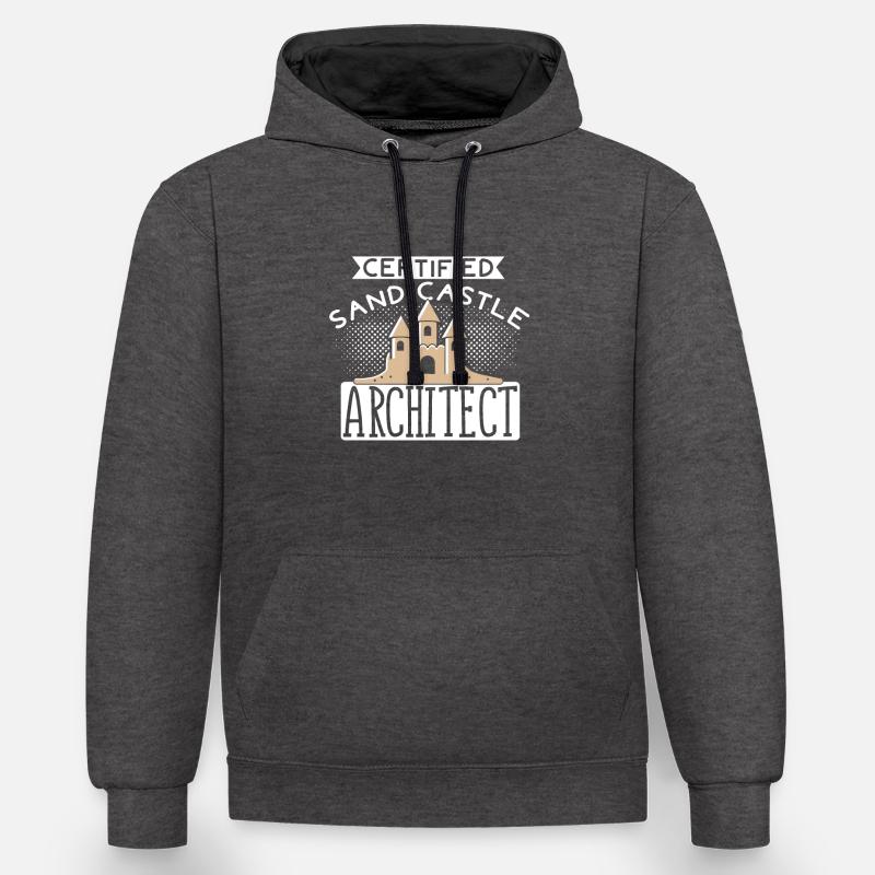 Architecte de bac à sable - Sweat à capuche contrasté - anthracite/noir